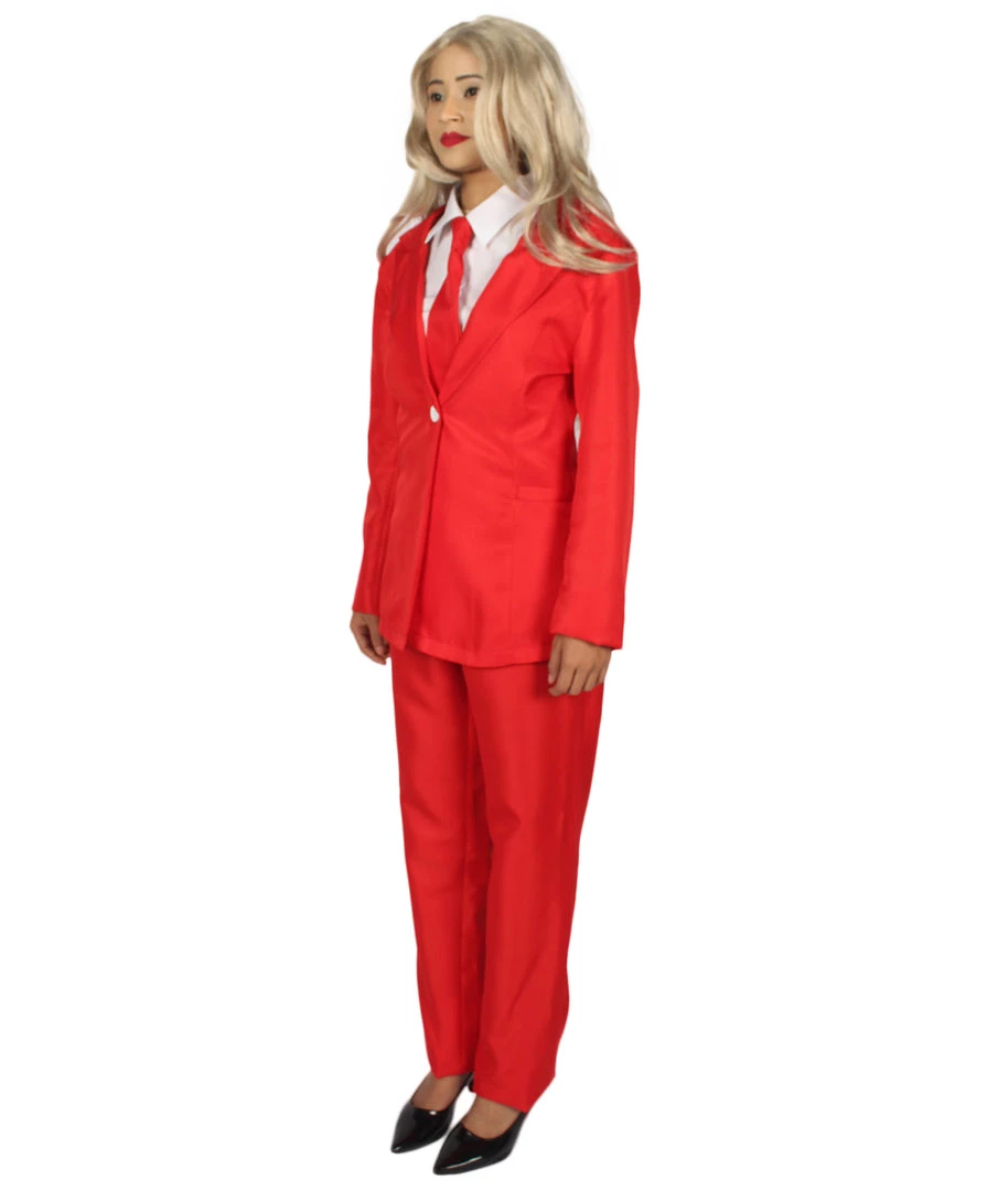 HPO Adult Women's Deluxe Party Suit Costume | Red Devil Cosplay Costume 3 HPO Adult Women's Deluxe Party Suit Costume | Red Devil Cosplay Costume