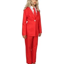HPO Adult Women's Deluxe Party Suit Costume | Red Devil Cosplay Costume 14 HPO Adult Women's Deluxe Party Suit Costume | Red Devil Cosplay Costume