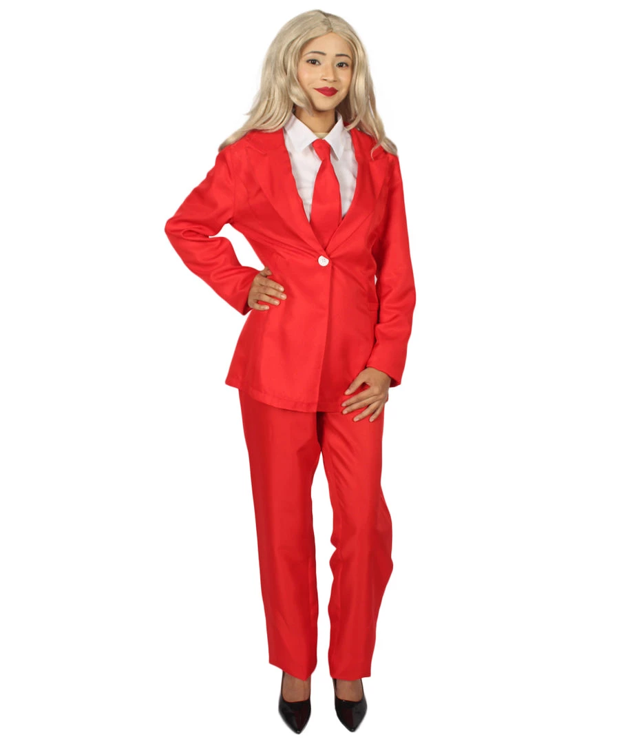 HPO Adult Women's Deluxe Party Suit Costume | Red Devil Cosplay Costume 1 HPO Adult Women's Deluxe Party Suit Costume | Red Devil Cosplay Costume