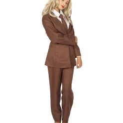 HPO Adult Women's Deluxe Party Suit Costume | Dark Brown Cosplay Costume