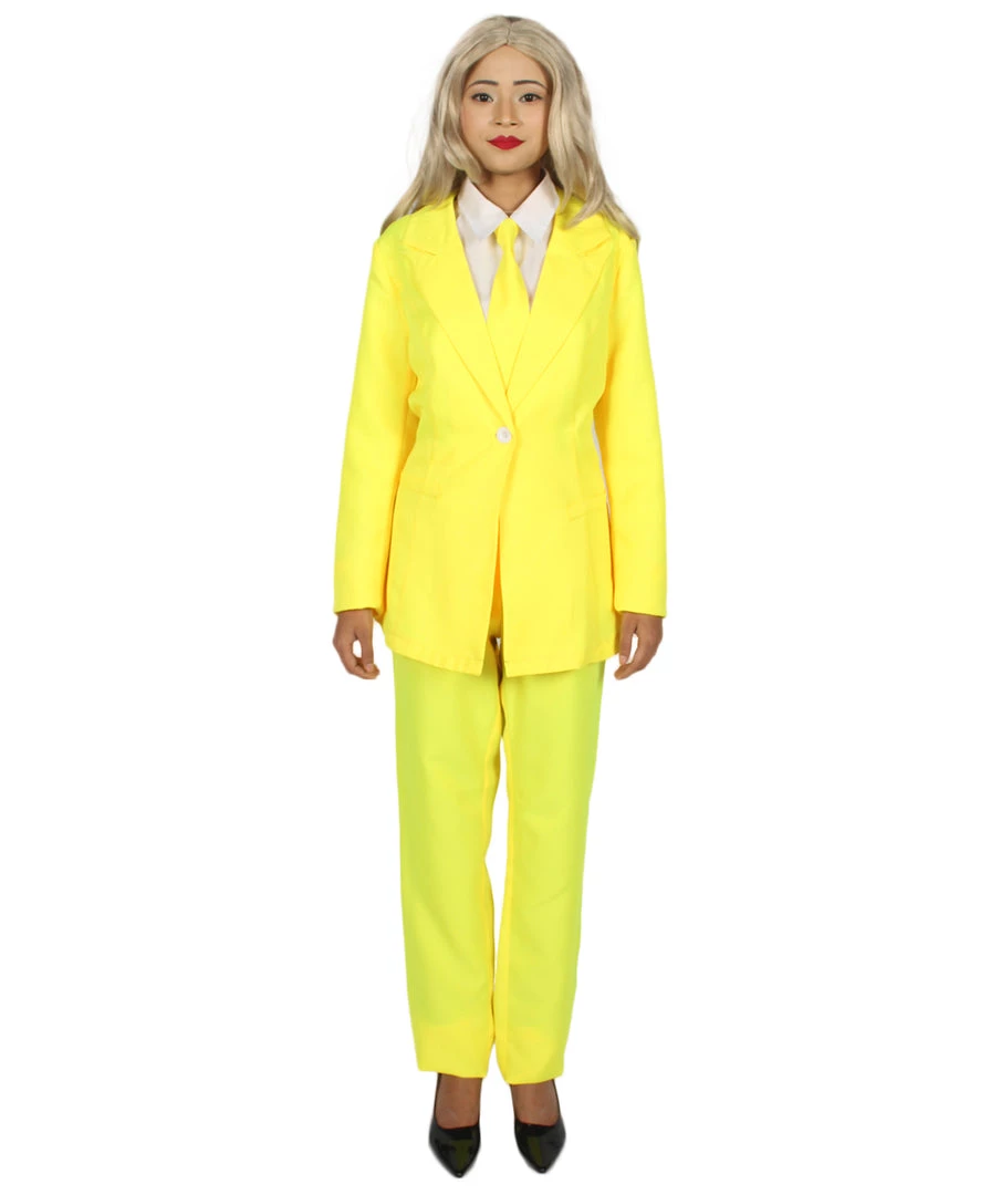 HPO Adult Women's Deluxe Party Suit Costume | Yellow Cosplay Costume 2 HPO Adult Women's Deluxe Party Suit Costume | Yellow Cosplay Costume