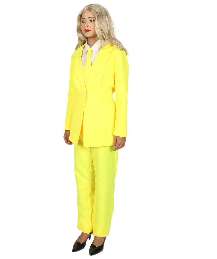 HPO Adult Women's Deluxe Party Suit Costume | Yellow Cosplay Costume 3 HPO Adult Women's Deluxe Party Suit Costume | Yellow Cosplay Costume