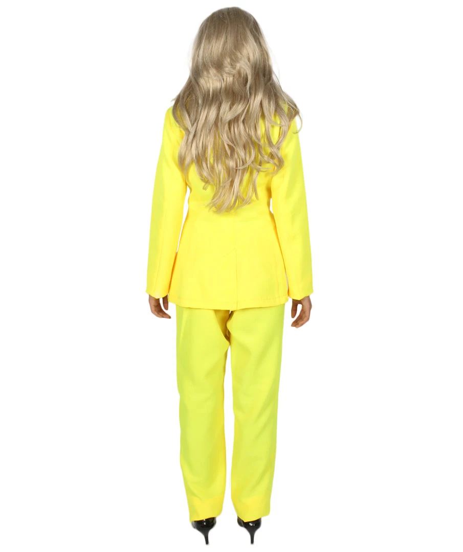 HPO Adult Women's Deluxe Party Suit Costume | Yellow Cosplay Costume 5 HPO Adult Women's Deluxe Party Suit Costume | Yellow Cosplay Costume