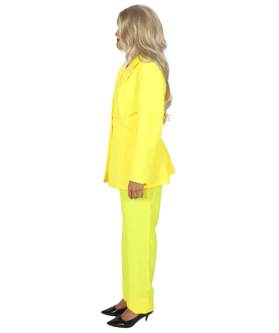 HPO Adult Women's Deluxe Party Suit Costume | Yellow Cosplay Costume 4 HPO Adult Women's Deluxe Party Suit Costume | Yellow Cosplay Costume