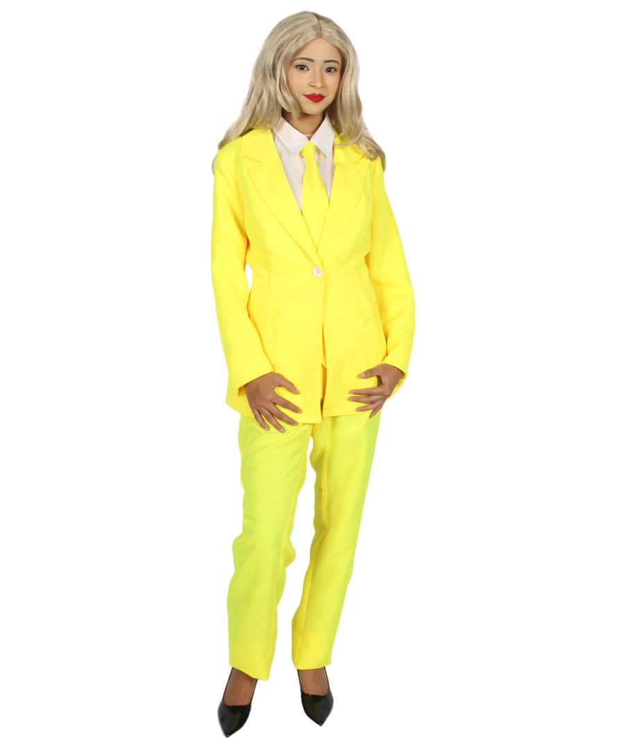 HPO Adult Women's Deluxe Party Suit Costume | Yellow Cosplay Costume 1 HPO Adult Women's Deluxe Party Suit Costume | Yellow Cosplay Costume