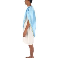 HPO Adult Men's Greek Toga Historical Costume White And Blue Costume