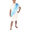 HPO Adult Men's Greek Toga Historical Costume White And Blue Costume