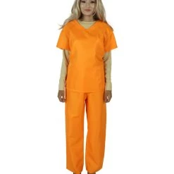 HPO Adult Women's Prisoner Uniform Costume | Orange Cosplay Costume