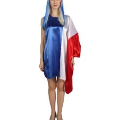 FLAGWIGS Adult Women's France Flag Dress Costume | Patriotic Cosplay Costume