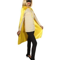 HPO Adult Women's Superhero Cape With Mask Set Cartoon Costume | Multiple Color Options Halloween Costume