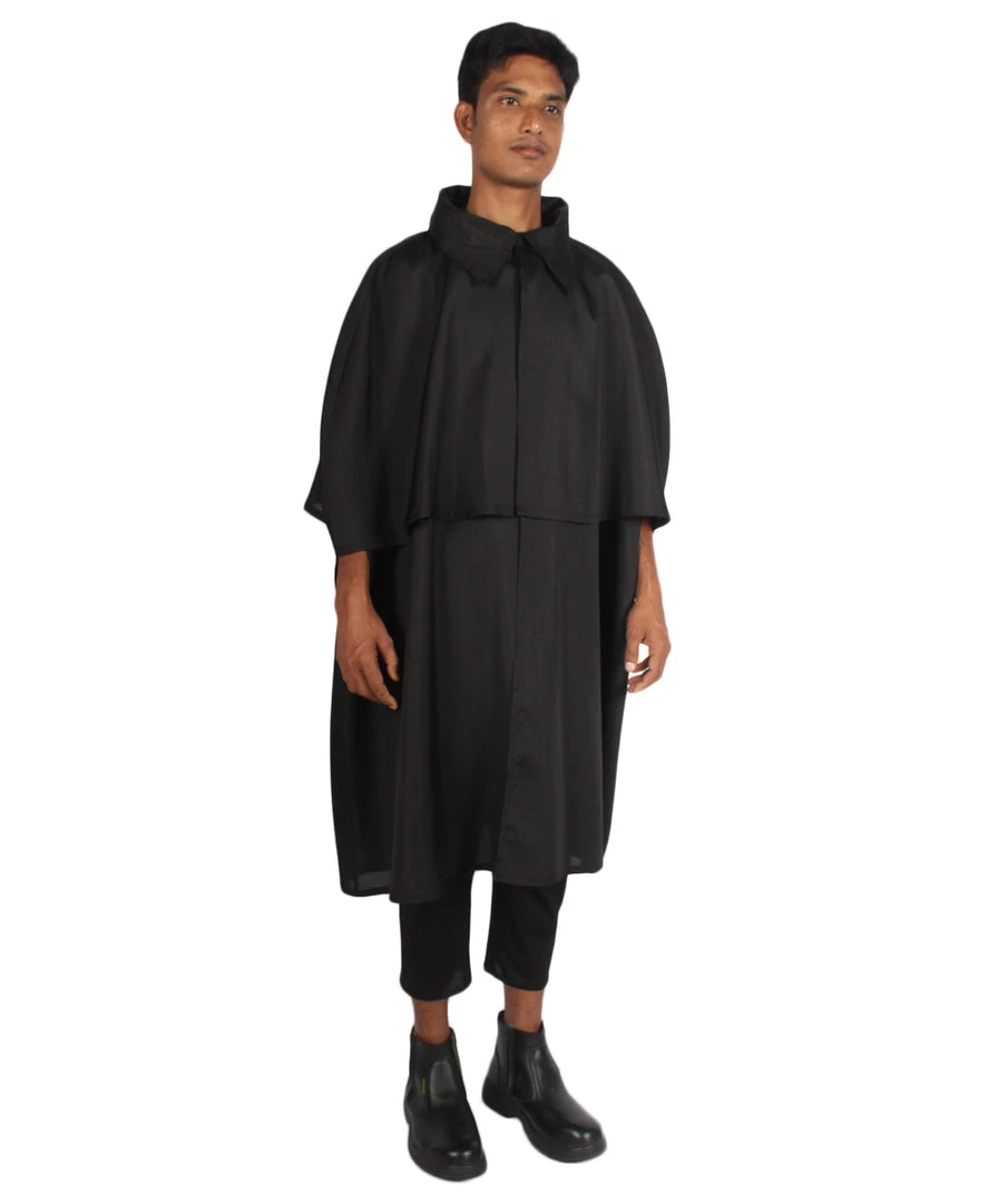 HPO Adult Men's Sherlock Holmes Cloak Cape Costume | Black Halloween Costume 7 HPO Adult Men's Sherlock Holmes Cloak Cape Costume | Black Halloween Costume