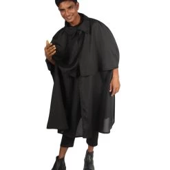 HPO Adult Men's Sherlock Holmes Cloak Cape Costume | Black Halloween Costume