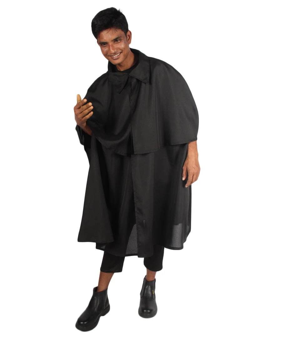 HPO Adult Men's Sherlock Holmes Cloak Cape Costume | Black Halloween Costume 1 HPO Adult Men's Sherlock Holmes Cloak Cape Costume | Black Halloween Costume