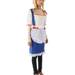 HPO Adult Women's Cheerful Rag Doll Storybook & Fairytale Costume | Blue & White Cosplay Costume 14 HPO Adult Women's Cheerful Rag Doll Storybook & Fairytale Costume | Blue & White Cosplay Costume