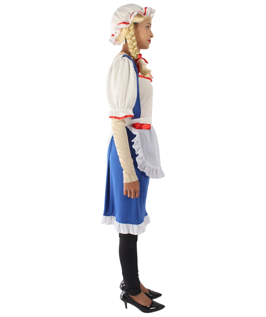 HPO Adult Women's Cheerful Rag Doll Storybook & Fairytale Costume | Blue & White Cosplay Costume 6 HPO Adult Women's Cheerful Rag Doll Storybook & Fairytale Costume | Blue & White Cosplay Costume