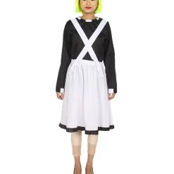 HPO Adult Women's Oompa Loompa Fancy Dress Costume | Black & Silver Cosplay Costume
