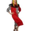 HPO Adult Women's Naughty Clown Jumpsuit Costume | Multi Halloween Costume