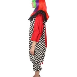 HPO Adult Women's Naughty Clown Jumpsuit Costume | Multi Halloween Costume