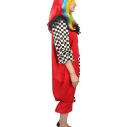 HPO Adult Women's Naughty Clown Jumpsuit Costume | Multi Halloween Costume