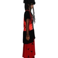 HPO Men's Adult Women Vampire Lady Costume | Red And Black Halloween Costume