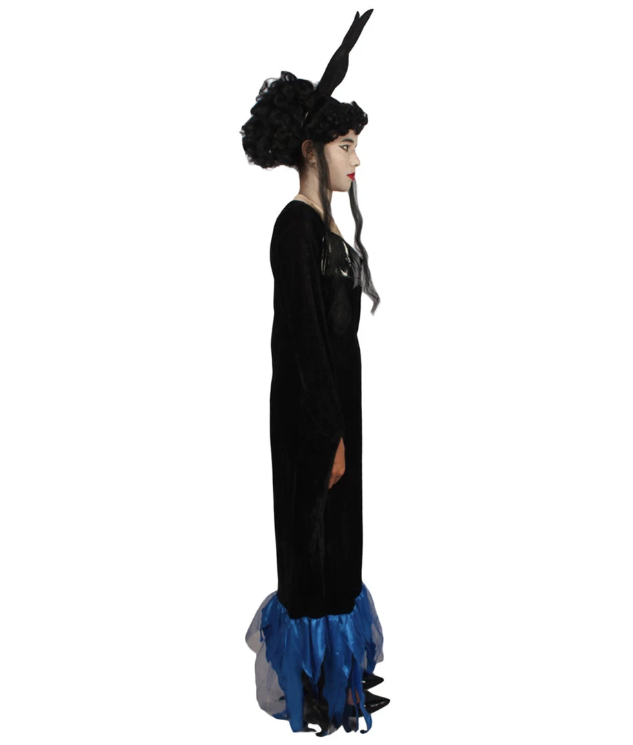 HPO Adult Women Lady Maleficent Costume | Black & Blue Halloween Costume 5 HPO Adult Women Lady Maleficent Costume | Black & Blue Halloween Costume