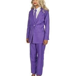 HPO Adult Women's Deluxe Party Suit Costume | Purple Prince Cosplay Costume