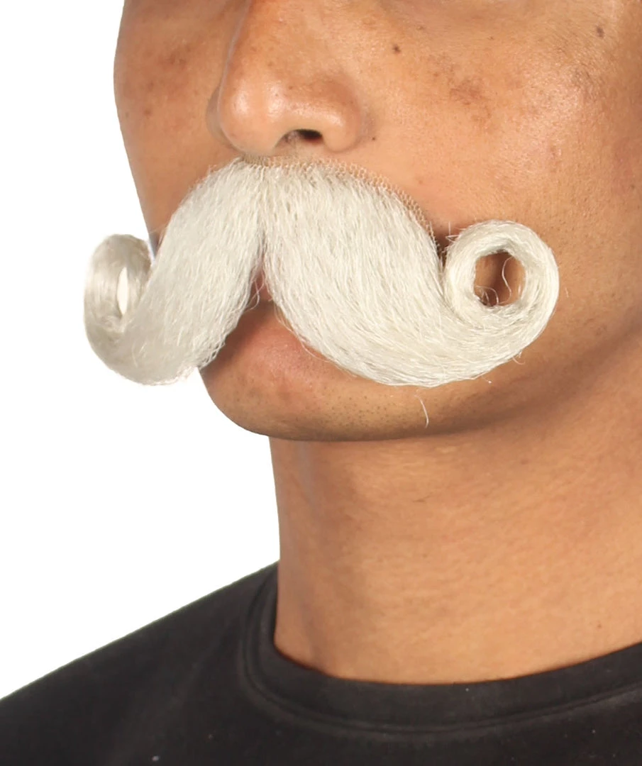 HPO Men's Stylish Moustache Set | White Cosplay Facial Hair 2 HPO Men's Stylish Moustache Set | White Cosplay Facial Hair