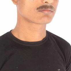 Men's Borat Human Hair Mustache | Brown Facial Hair | HPO