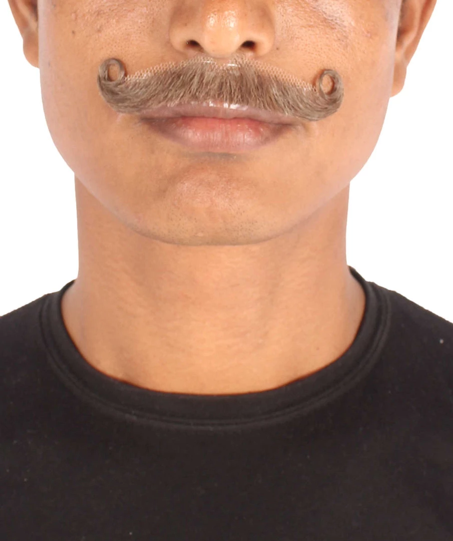 Men's Imperial Curly Mustache | Human Facial Hair | Multiple Color Options | HPO 7 Men's Imperial Curly Mustache | Human Facial Hair | Multiple Color Options | HPO