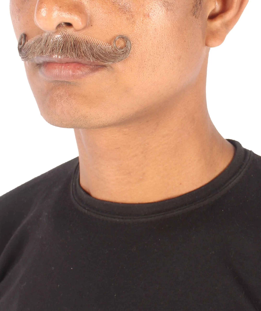 Men's Imperial Curly Mustache | Human Facial Hair | Multiple Color Options | HPO 8 Men's Imperial Curly Mustache | Human Facial Hair | Multiple Color Options | HPO