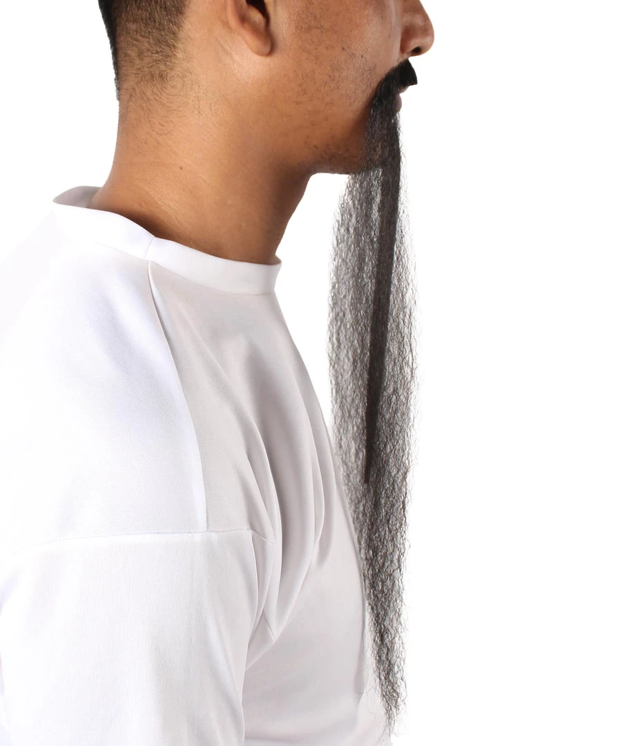 HPO Mens Extra Long Black Emperor Beard - Stage Ready Mustache Perfect For Cosplay, Drag, And Performance Men's 5 HPO Mens Extra Long Black Emperor Beard - Stage Ready Mustache Perfect For Cosplay, Drag, And Performance Men's
