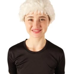 HPO Adult Women's Golden Girls Estelle White Wavy Bob Style Classic Wig