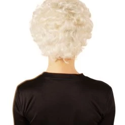 HPO Adult Women's Golden Girls Estelle White Wavy Bob Style Classic Wig