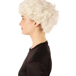HPO Adult Women's Golden Girls Estelle White Wavy Bob Style Classic Wig