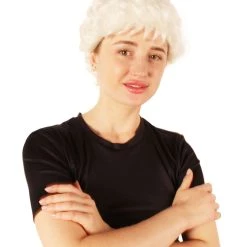 HPO Adult Women's Golden Girls Estelle White Wavy Bob Style Classic Wig