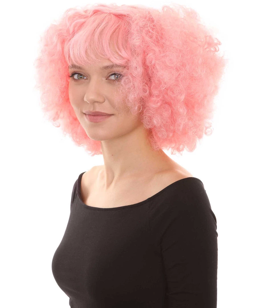 HPO Women's Short Pink Cute Curly Wavy Wig | Party Ready Fancy Cosplay Halloween Wig | Premium Breathable Capless Cap 1 HPO Women's Short Pink Cute Curly Wavy Wig | Party Ready Fancy Cosplay Halloween Wig | Premium Breathable Capless Cap