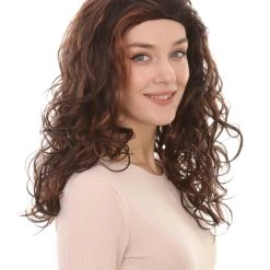 HPO Superstar Dark Brown Long Wavy Womens Wig | All Back Natural Looking Wig | Premium Breathable Capless Cap Women's 14 HPO Superstar Dark Brown Long Wavy Womens Wig | All Back Natural Looking Wig | Premium Breathable Capless Cap Women's