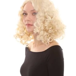 HPO Womens Blonde Curly Wig | Blonde Fashion Wigs | Premium Breathable Capless Cap