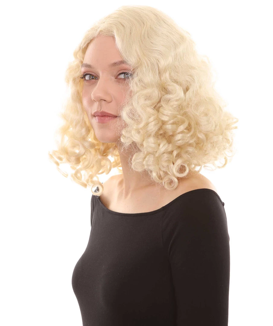 HPO Womens Blonde Curly Wig | Blonde Fashion Wigs | Premium Breathable Capless Cap 2 HPO Womens Blonde Curly Wig | Blonde Fashion Wigs | Premium Breathable Capless Cap