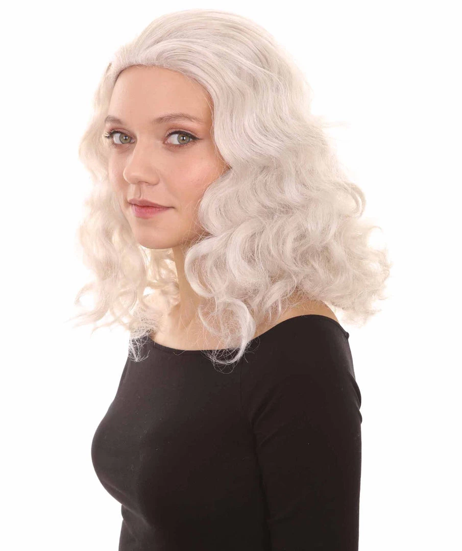 HPO Women's Womens Ice Witch Wig | White Scary Wigs | Premium Breathable Capless Cap 1 HPO Women's Womens Ice Witch Wig | White Scary Wigs | Premium Breathable Capless Cap