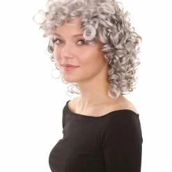 HPO Men's Womens Medium Curly Olympian Lady Wigs Collections | Cosplay Halloween Wigs | Premium Breathable Capless Cap