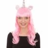 HPO Womens Unicorn Horn And Ears Wig | Pink Unicorn Wigs | Premium Breathable Capless Cap