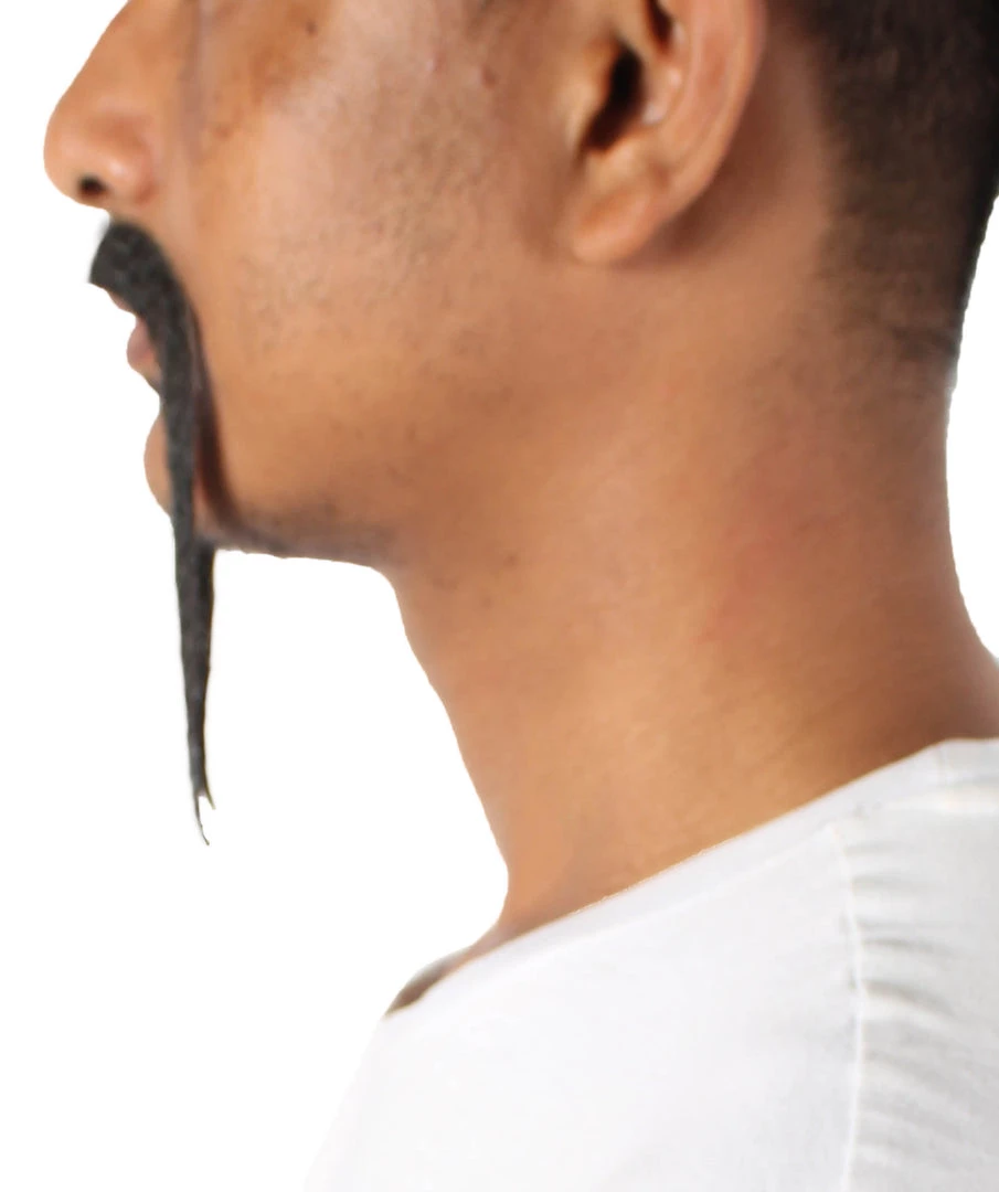 HPO Adult Men's Fu Manchu Fake Human Hair Mustache 3 HPO Adult Men's Fu Manchu Fake Human Hair Mustache