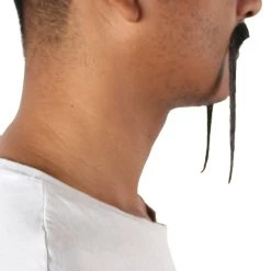 HPO Adult Men's Fu Manchu Fake Human Hair Mustache 23 HPO Adult Men's Fu Manchu Fake Human Hair Mustache