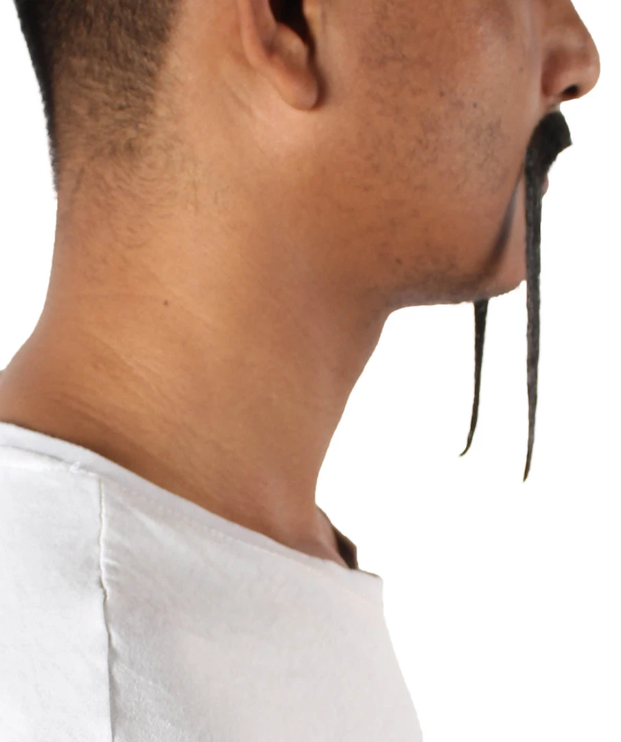 HPO Adult Men's Fu Manchu Fake Human Hair Mustache 4 HPO Adult Men's Fu Manchu Fake Human Hair Mustache