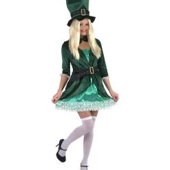 HPO Adult Women's Luscious Leprechaun Costume | Green Halloween Costume