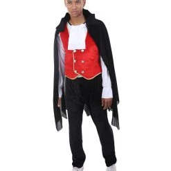 HPO Adult Men's Classic Vampire 3Pc Costume | Black And Red Halloween Costume
