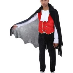 HPO Adult Men's Classic Vampire 3Pc Costume | Black And Red Halloween Costume
