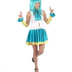 HPO Adult Women's School Idol 3Pc Costume | White Blue Halloween Costume