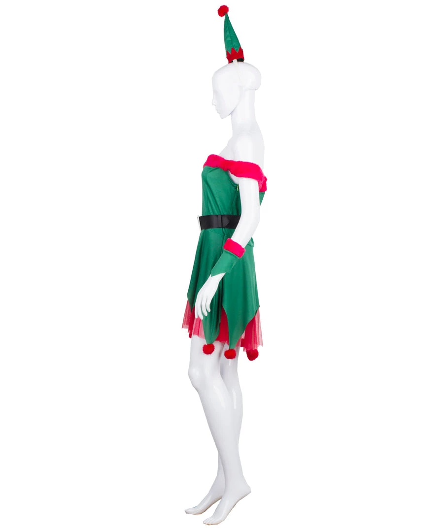 HPO Adult Women's Sexy Elf Holiday Costume | Multi Halloween Costume 2 HPO Adult Women's Sexy Elf Holiday Costume | Multi Halloween Costume